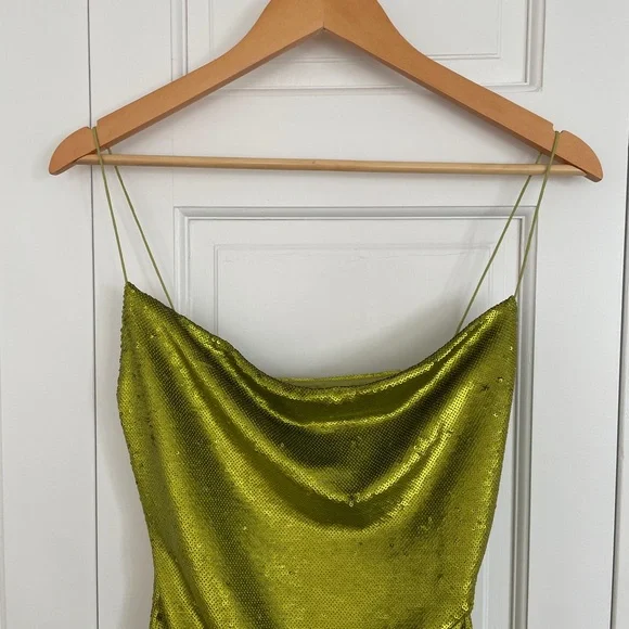 *NWT* GAUGE81 Almora Dress in snake, size 36 | green sequin mini dress - Picture 2 of 7